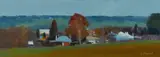 Len Pawluk, Small Country Town, Oil on Board