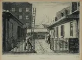 Lionel Lindsay, Queen's Court, Etching 16/75