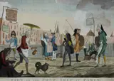 Henry Bunbury, View on the Pont Neuf at Paris, Hand Coloured Engraving