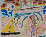 Malcolm de Chazal, Yacht and Pleasure Boat, Gouache