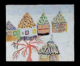 Malcolm de Chazal, Island Huts; and Abstract Portrait, Gouache