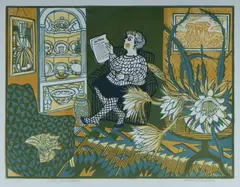 Letter from France by Richard Bawden, Linocut 20/85, sold Dec 2022