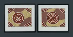 (2) by George Bush Tjangala, Acrylic on Canvas Board (2), sold Dec 2022