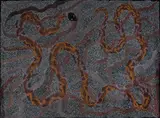 Pansy Napangardi, Snake Dreaming, 1992, Acrylic on Linen