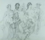 Norman Lindsay, Study for 'Silenus Finds a Companion