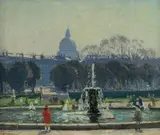 Will Ashton, The Pond, Luxembourg Gardens, Paris, Oil on Canvas on Board
