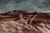 Burke and Camels by Sidney Nolan, 1966, Ripolin on Paper, sold Aug 2022