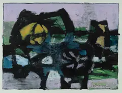 Untitled by John Coburn, c.1960s, Acrylic & Gouache on Paper, sold Aug 2022