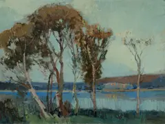 Sydney Long, Narrabeen Lakes, 1944, Oil on Canvas on Board