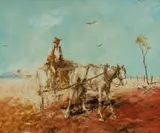 Hugh Sawrey, Old Dolly, the Grey Mare (West NSW), Oil on Board
