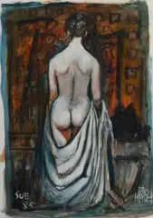 Pro Hart, Sue, 1985, Gouache on Paper