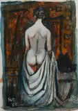 Pro Hart, Sue, 1985, Gouache on Paper