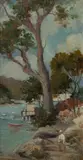 Antonio Dattilo Rubbo, Boat Shed at Folly's Forest [Folly Point, Cammeray], Oil on Canvas
