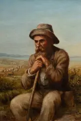 Charles Rolando, The Old Shepherd Resting, 1880, Oil on Canvas