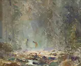 W Rubery Bennett, The Summer Glow, Oil on Canvas on Board