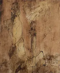 Sidney Nolan, Classical Figure Study, 1950, Ink & Ripolin