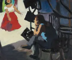 Wendy Sharpe, Backstage Woman & Carmen, Oil on Canvas
