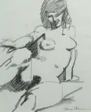 Gunter Christmann, Nude Study, Pencil