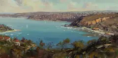 Afternoon Light - Middle Harbour by Ken Knight, 1987, Oil on Board, sold Aug 2022