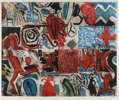 Squares by Graham Fransella, 1985, Coloured Etching 9/25, sold Aug 2022