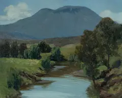 The Hunter & Mt Woolooma, Belltrees [NSW] by Henry Hanke, Oil on Canvas on Board, sold Aug 2022