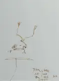 John Olsen, Frog at Jone[s] the Grocer, c.1997/8, Ink on Paper