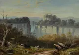 Charles Frederick Gerrard, Blue Mountains Escarpment, NSW, 1889, Oil on Board
