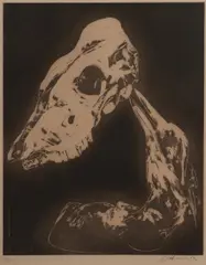 Arthur Boyd, Narcissus, Kookaburra and Skull, 1978, Printed by Max Miller, East Kangaloon, NSW
