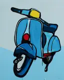 Jasper Knight, Piaggio 150, 2016, Enamel & Acrylic on Card