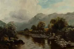 Charles Rolando, On the Usk, Abergavenny [Wales], Oil on Canvas