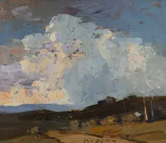 Landscape by W Rubery Bennett, 1960s, Oil on Board, sold Aug 2022
