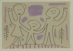 Tony Tuckson, Christmas Card, c.1955, Pencil & Gouache