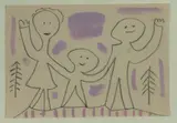 Tony Tuckson, Christmas Card, c.1955, Pencil & Gouache