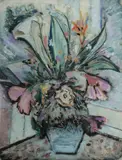 Oscar Edwards, Floral Still Life, Pastel