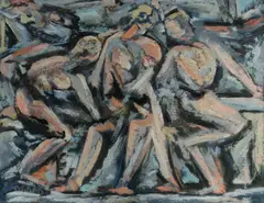 Oscar Edwards, Group Figure Study, Pastel