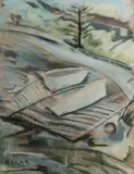 Oscar Edwards, Boat Ramp, Pastel