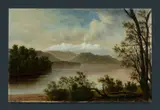 Thomas R Attwood, View Across Lake Taupo to Volcano, Oil on Board