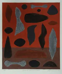 Desert Landscape by John Coburn, 1994, S/Print A/P, sold Aug 2022