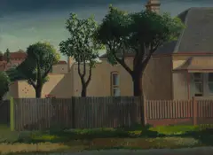 Alexander Muir, Across the Road (Bassett St, Hurstville), Oil on Ply
