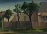 Alexander Muir, Across the Road (Bassett St, Hurstville), Oil on Ply