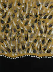 Monsoon by Marcia Purdie, 2001, Natural Ochres on Canvas, sold Aug 2022