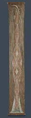 Timothy Wulanjbirr, Palm Tree, 2002, Ochre Pigments on Stringybark