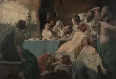 Rudolf Alfred Höger, The Vision of Daniel at the Feast of Belshazzar, Oil on Canvas
