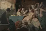 Rudolf Alfred Höger, The Vision of Daniel at the Feast of Belshazzar, Oil on Canvas