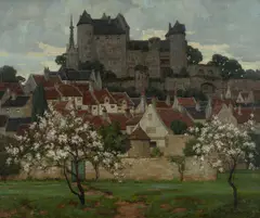 Frederick Marriott, The Château at Luynes, France, Oil on Canvas