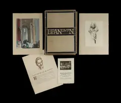 Frank Brangwyn, Brangwyn Portfolio, 'Frank Brangwyn, Son Oeuvre 1921-1922,' Vol I. Comprising 6 etchings and 44 reproductions of drawings and watercolours. Pub. Paul Turpin, London, and E F d'Alignan, Paris, The lithographic reproductions were produced photomechanically, but with chalk and watercolour embellishments