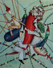 Gennaro Sardella, Cavalcare di propri Pensieri' (A ride on one's own thoughts), Oil on Canvas