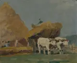 Henry Sené, Hay Wain, Oil on Ply