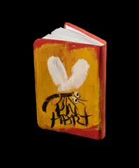 Dragonfly by Pro Hart, Oil on Bible Cover, sold Jul 2022