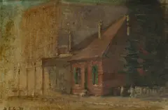 Donald G C Commons, Old Cottage, The Rocks, 1901, Mixed Media on Paper on Board